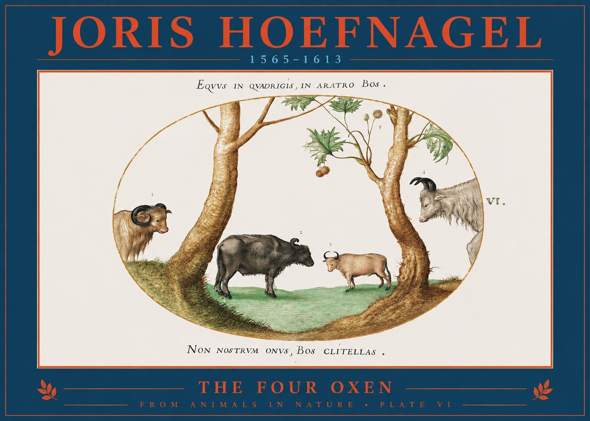 Joris Hoefnagel The Four Oxen No2 - Plakat