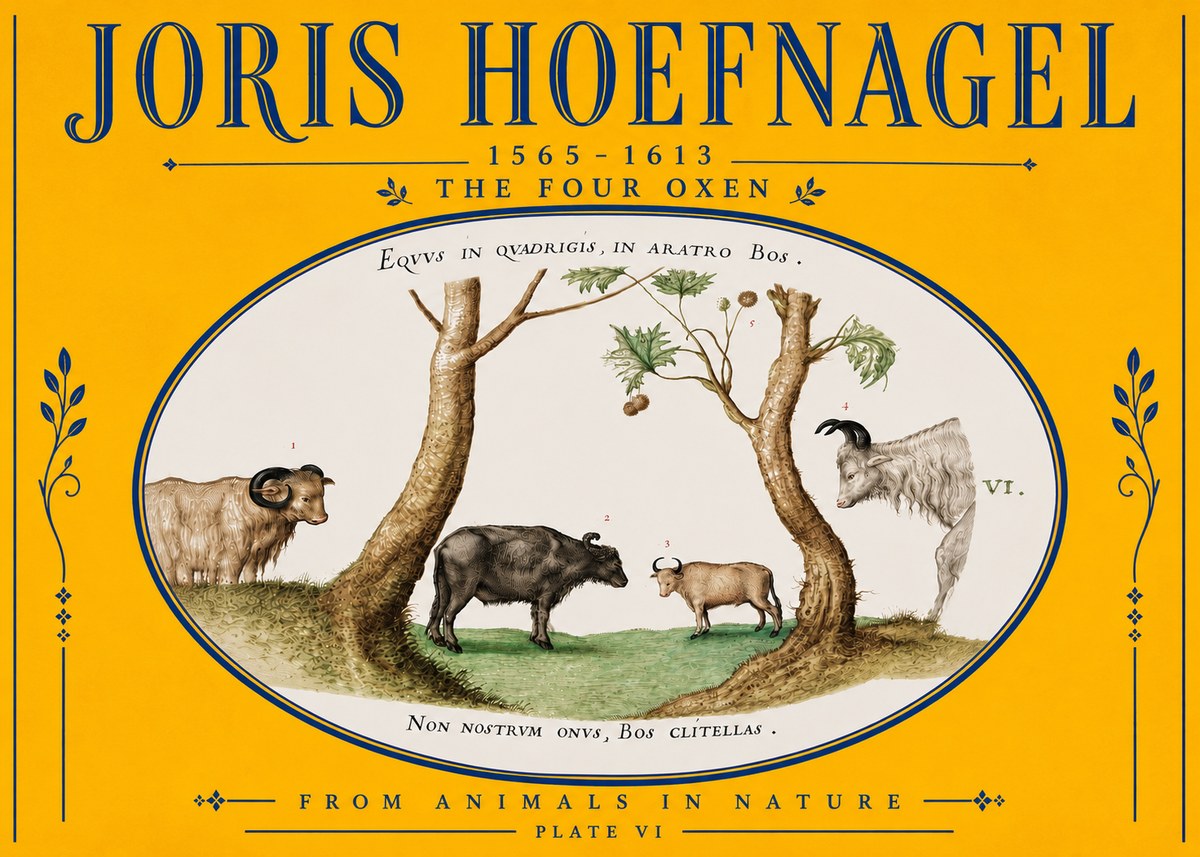 Joris Hoefnagel The Four Oxen No5 - Plakat