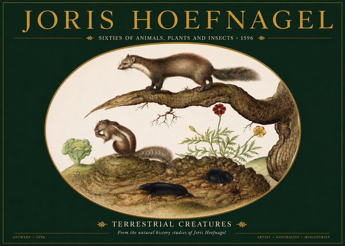 Joris Hoefnagel Terrestrial Creatures No2 - Plakat