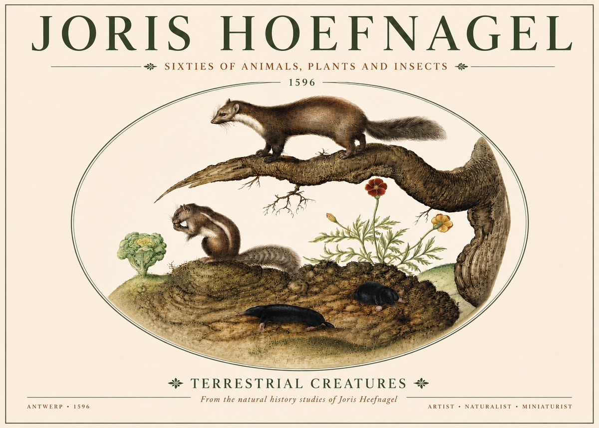 Joris Hoefnagel Terrestrial Creatures No4 - Plakat
