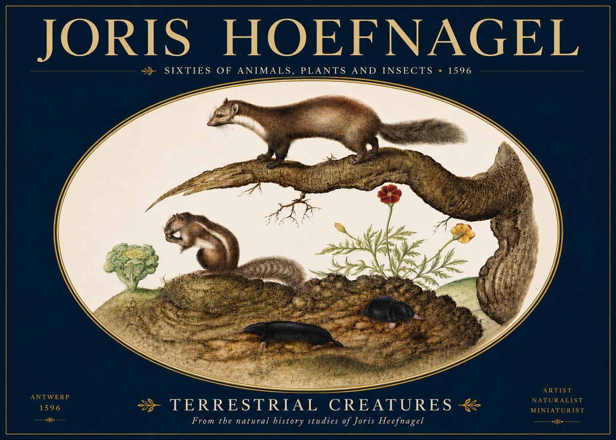 Joris Hoefnagel Terrestrial Creatures No5 - Plakat