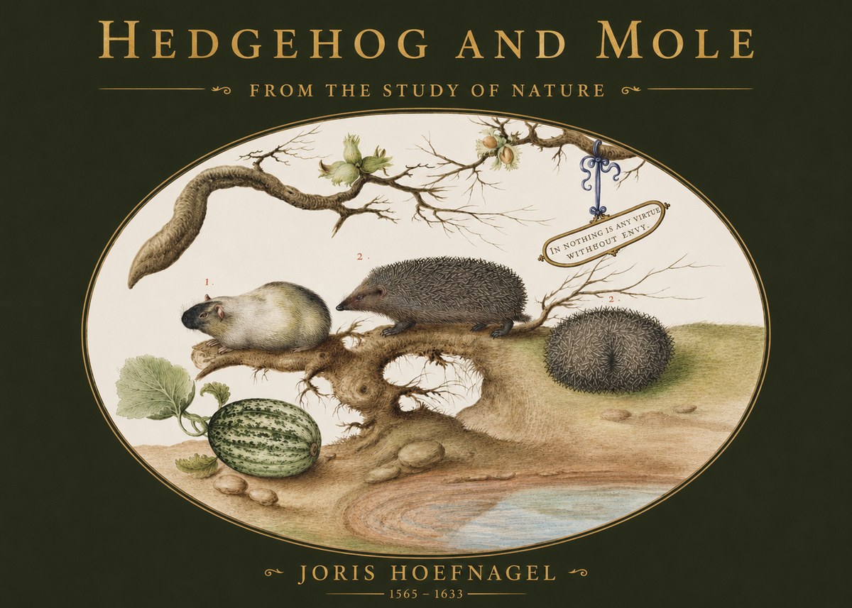 Joris Hoefnagel Hedgehog and Mole No2 - Plakat