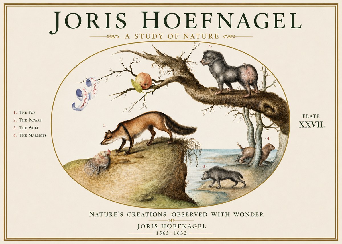 Joris Hoefnagel A Study of Nature - Plate Xxvii No3 - Plakat