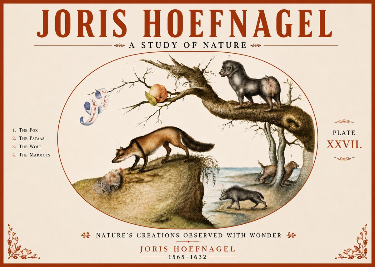 Joris Hoefnagel A Study of Nature - Plate Xxvii No6 - Plakat