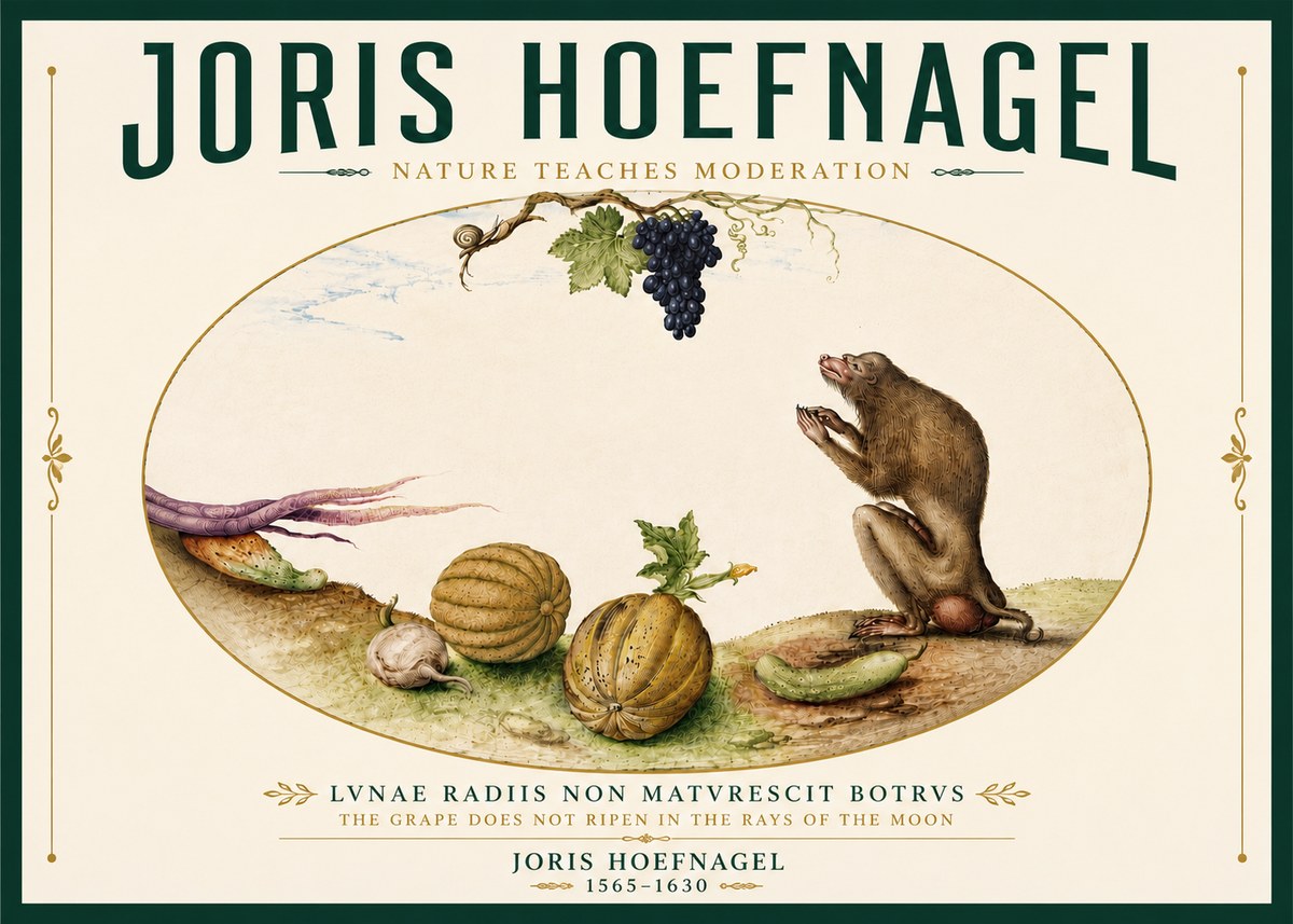 Joris Hoefnagel Nature Teaches Moderation No6 - Plakat