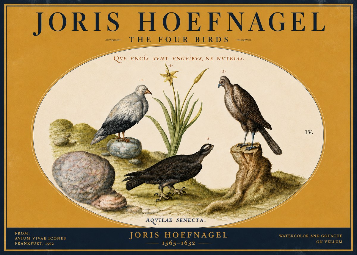 Joris Hoefnagel The Four Birds No4 - Plakat