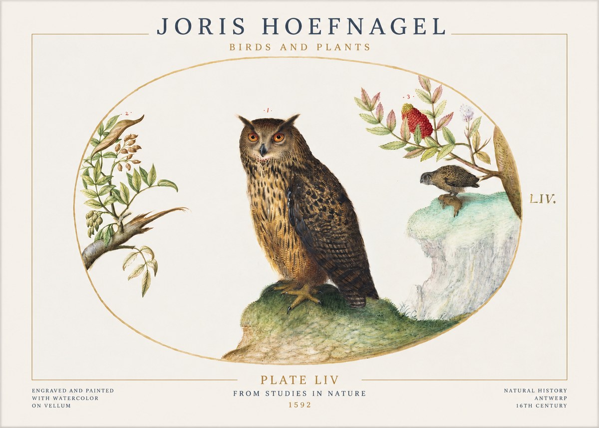 Joris Hoefnagel Bird Study Plate Liv No2 - Plakat