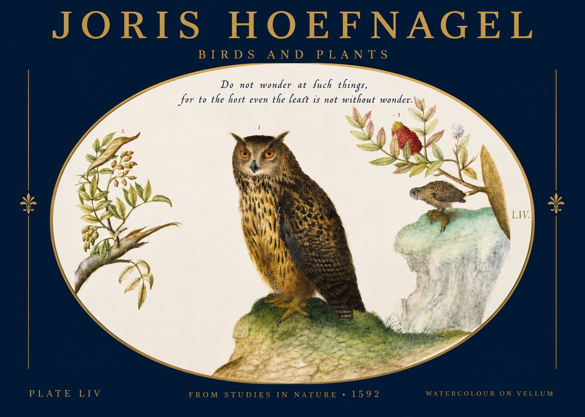 Joris Hoefnagel Bird Study Plate Liv No3 - Plakat