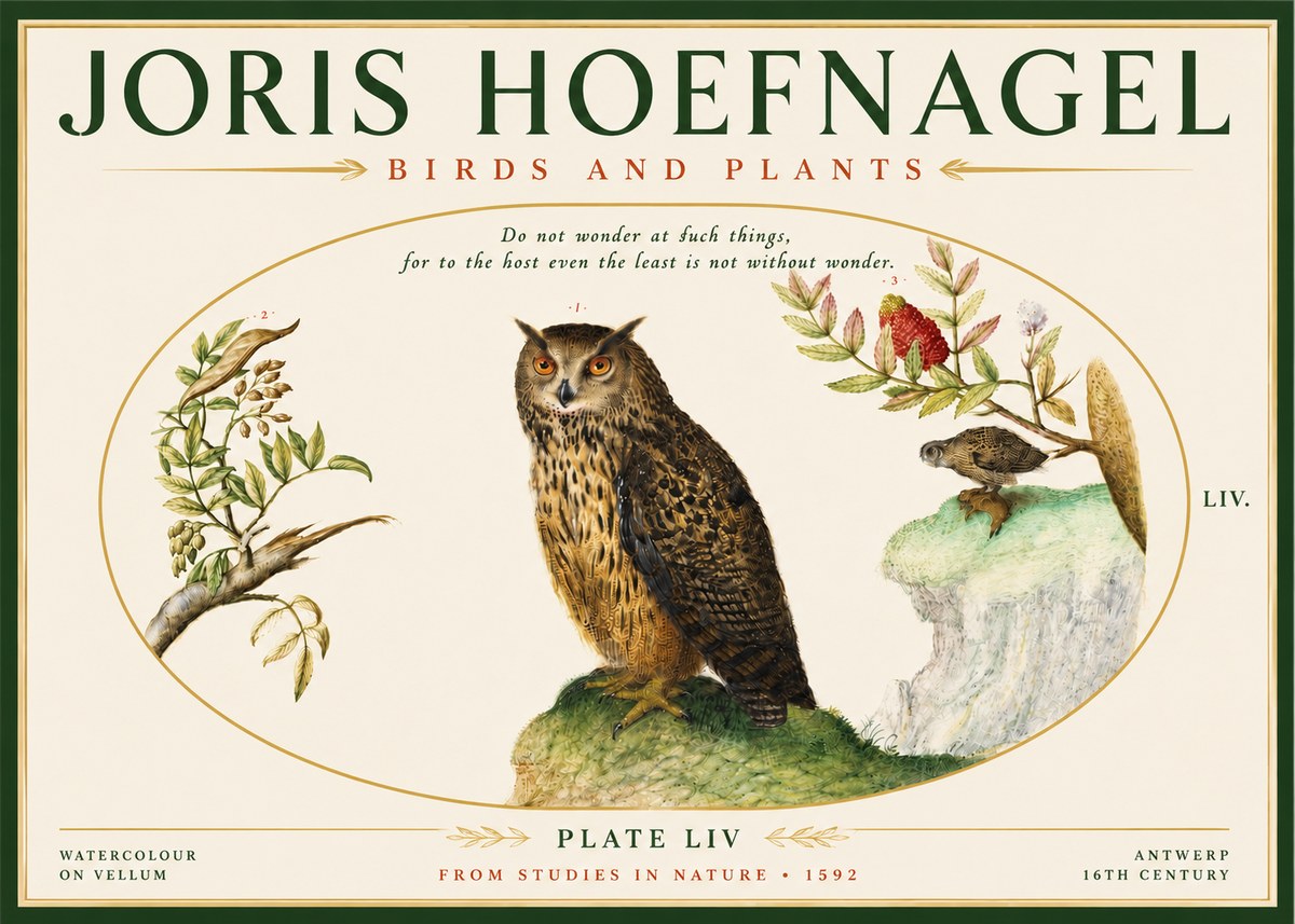 Joris Hoefnagel Bird Study Plate Liv No5 - Plakat