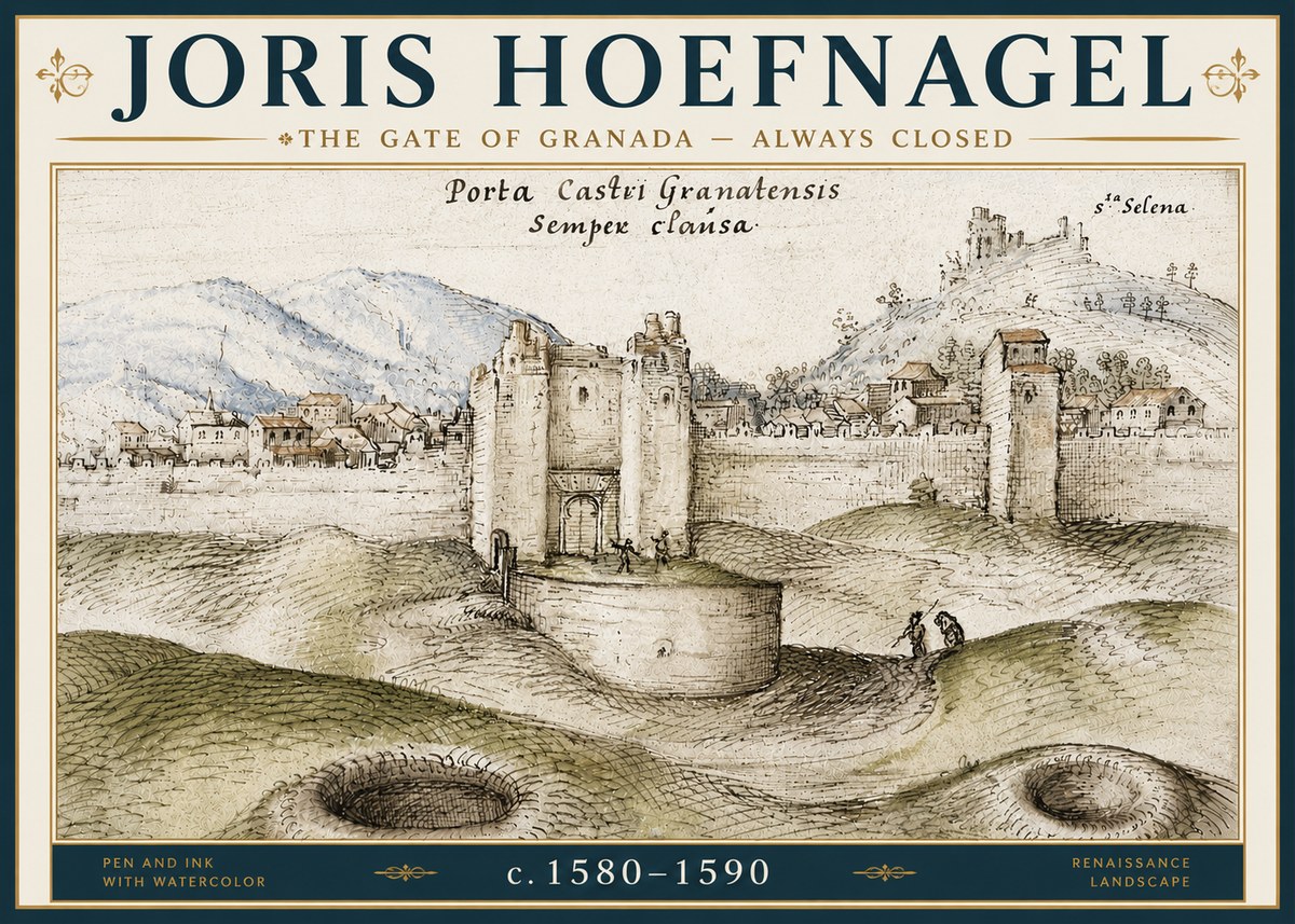 Joris Hoefnagel The Gate of Granada - Always Closed No6 - Plakat