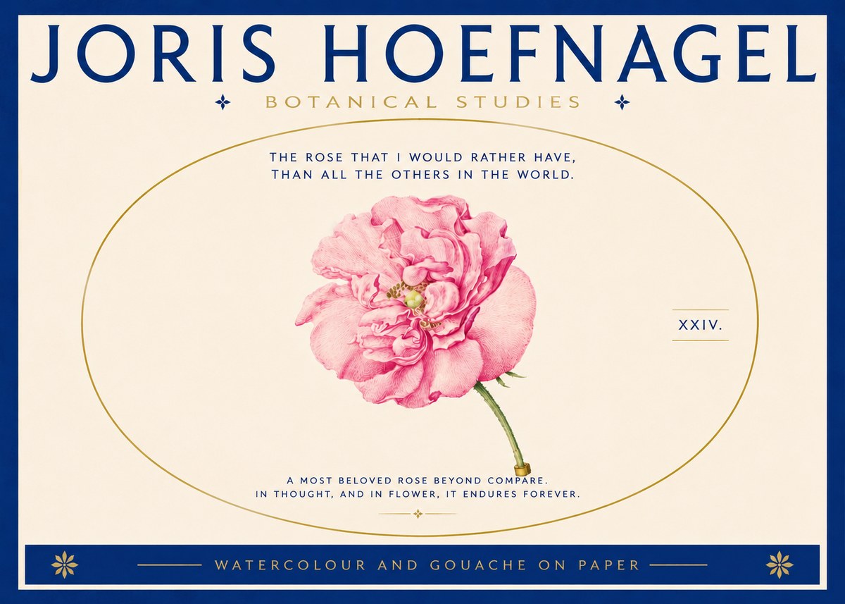 Joris Hoefnagel A Pink Damask Rose No5 - Plakat
