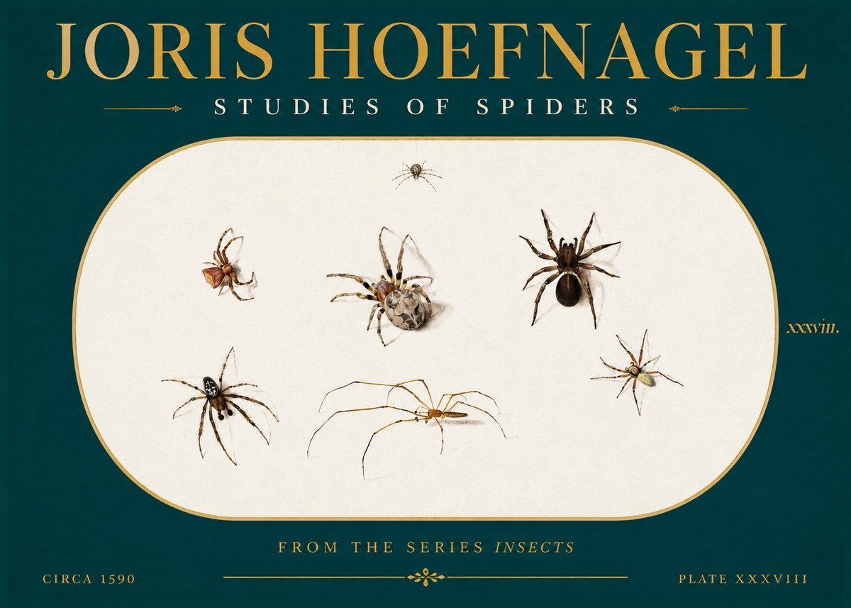 Joris Hoefnagel Studies of Spiders I No5 - Plakat