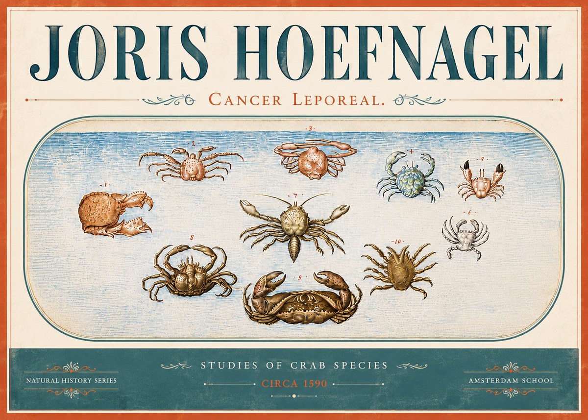 Joris Hoefnagel Cancer Leporeal. No6 - Plakat