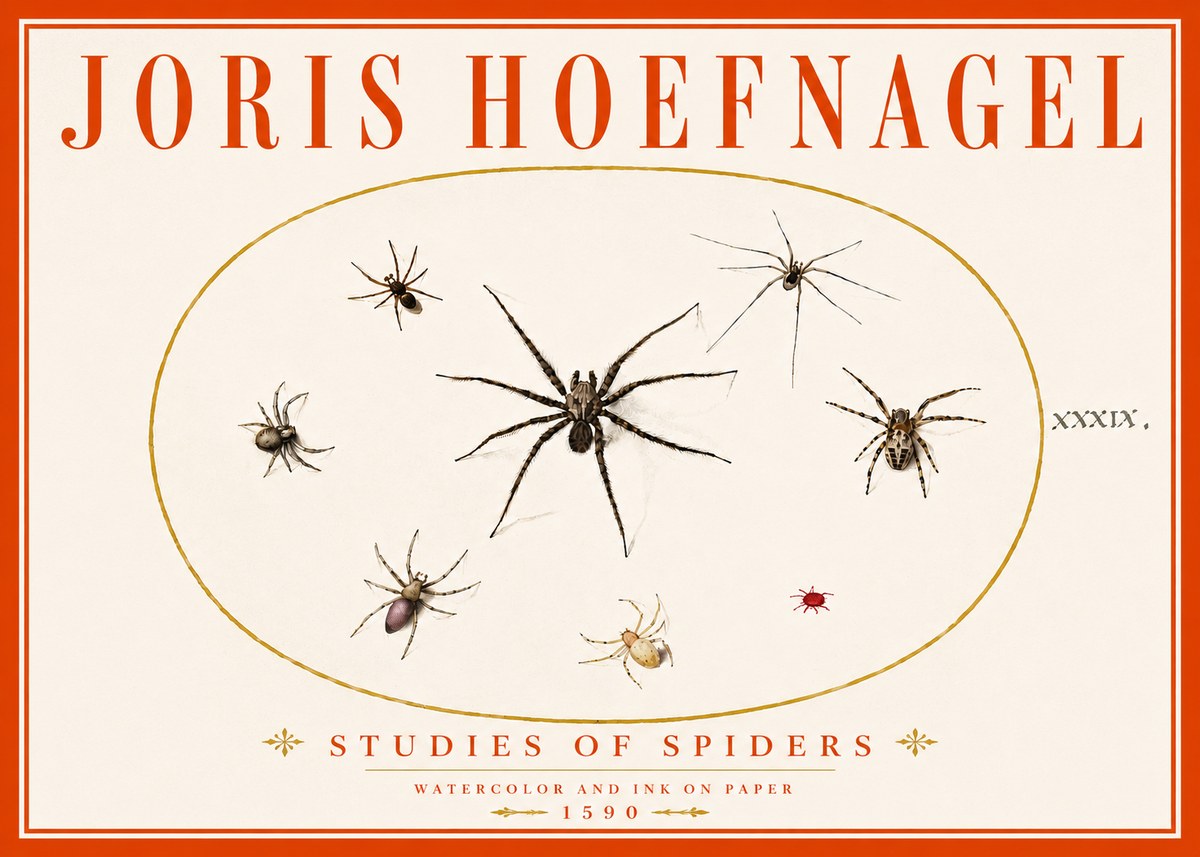 Joris Hoefnagel Studies of Spiders II No6 - Plakat