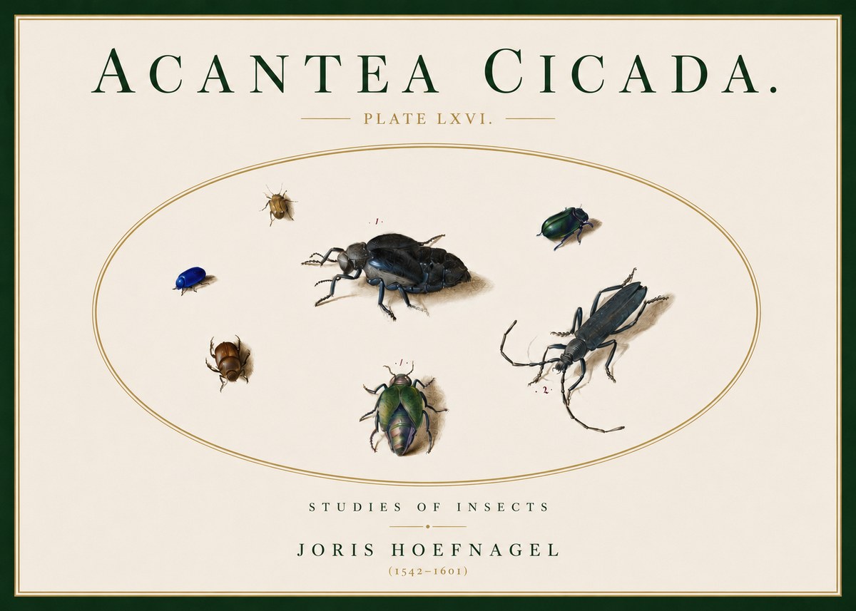 Joris Hoefnagel Acanthia Cicada No5 - Plakat