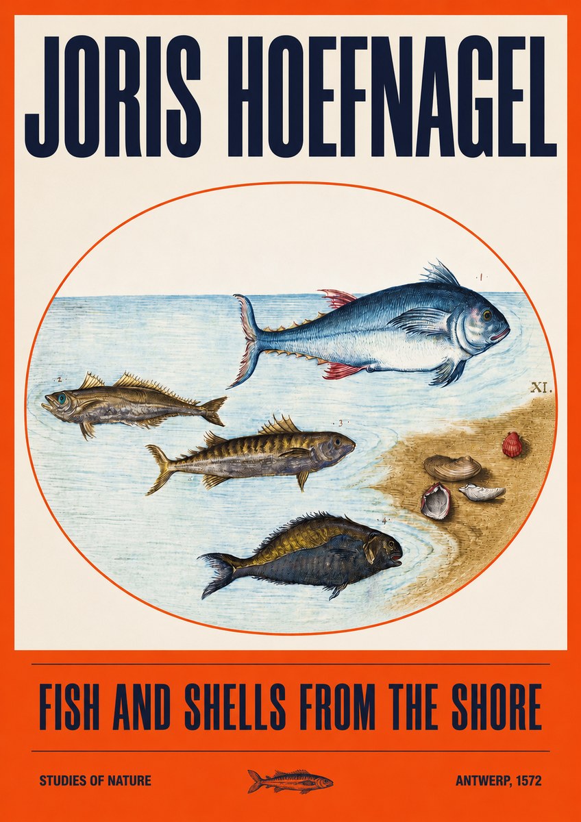 Joris Hoefnagel Fish and Shells from the Shore No2 - Plakat