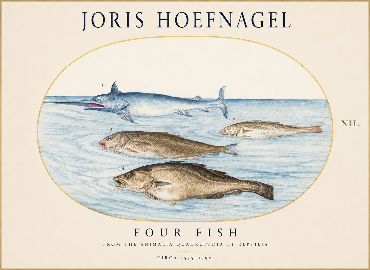Joris Hoefnagel Four Fish No1 - Plakat