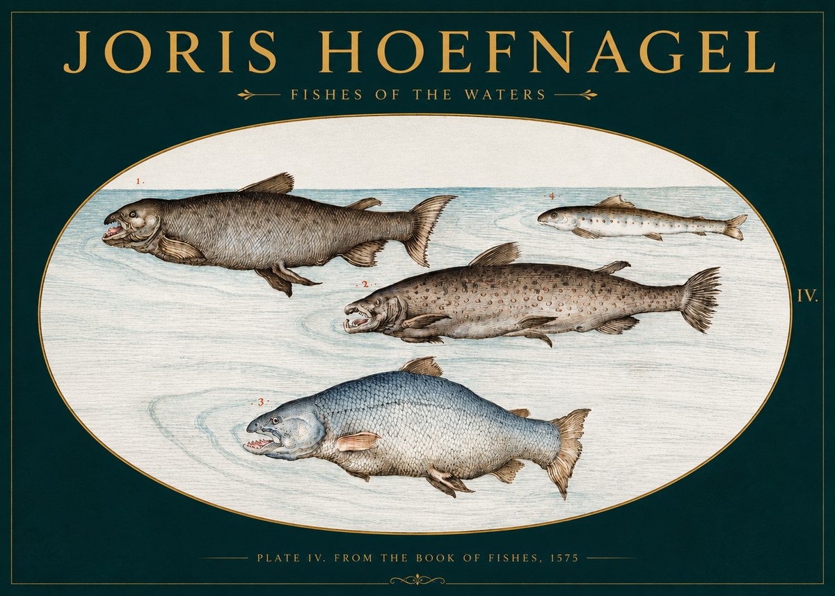 Joris Hoefnagel Fishes of the Waters I No3 - Plakat