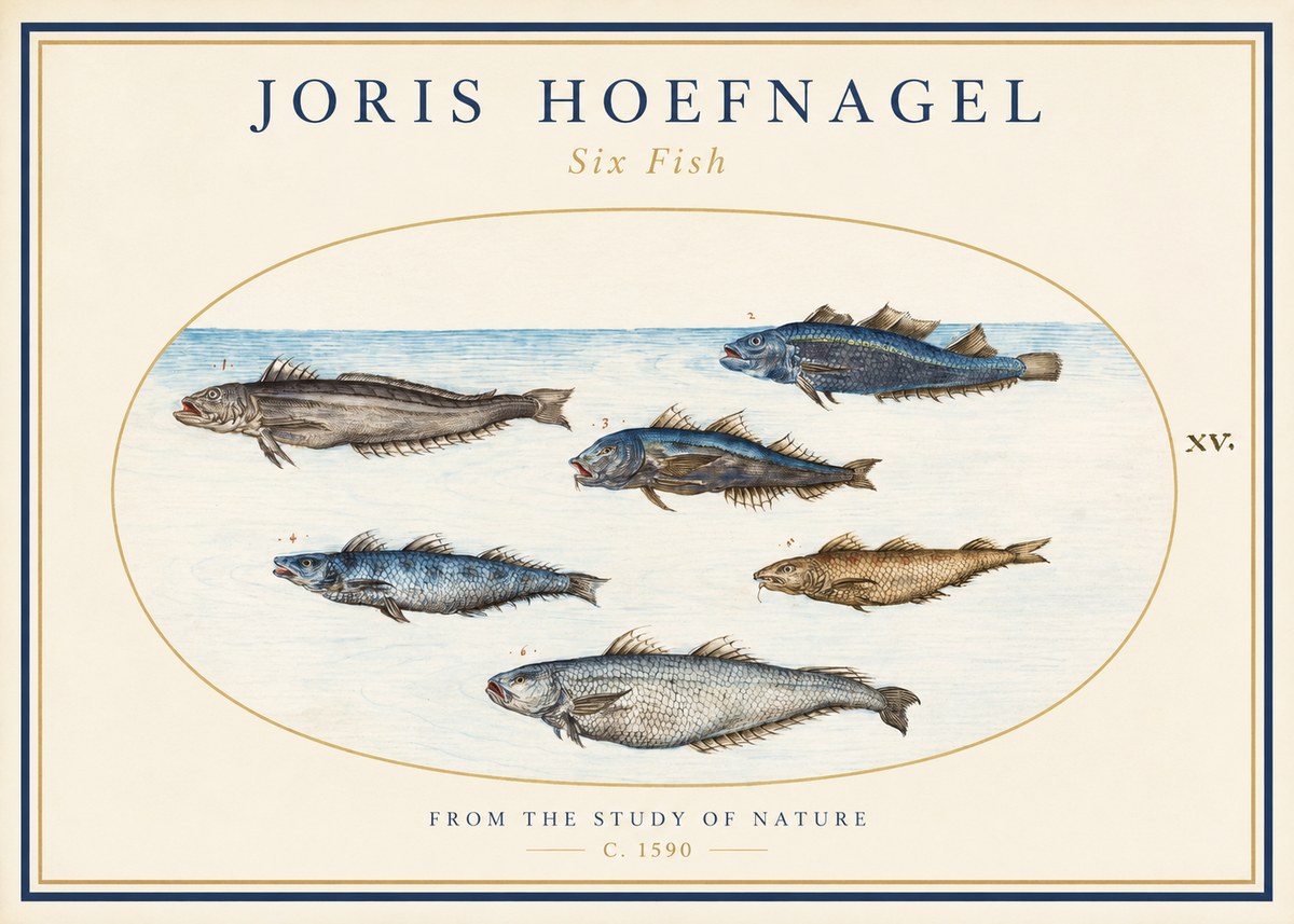 Joris Hoefnagel Six Fish No1 - Plakat