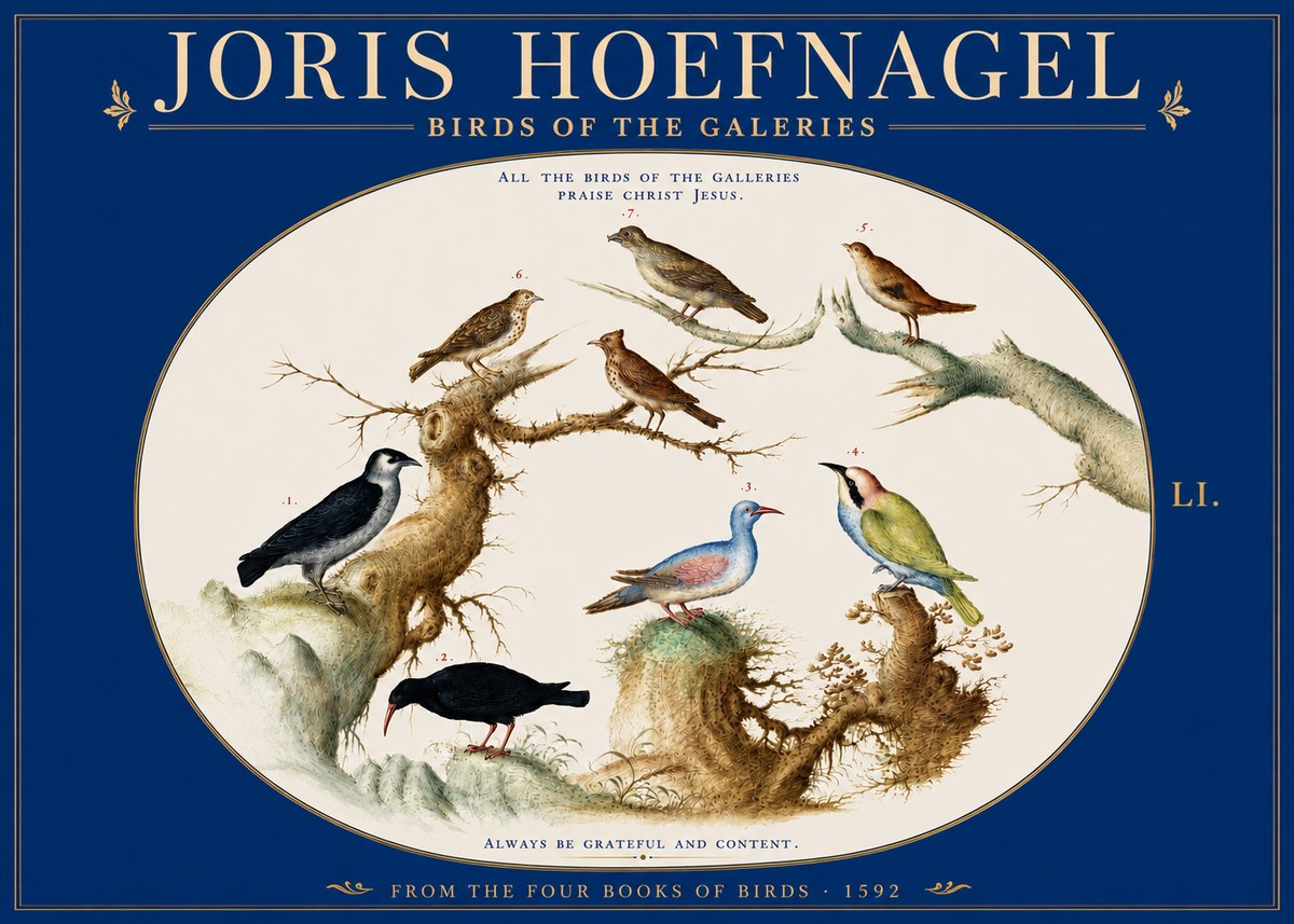 Joris Hoefnagel Birds of the Galeries No3 - Plakat