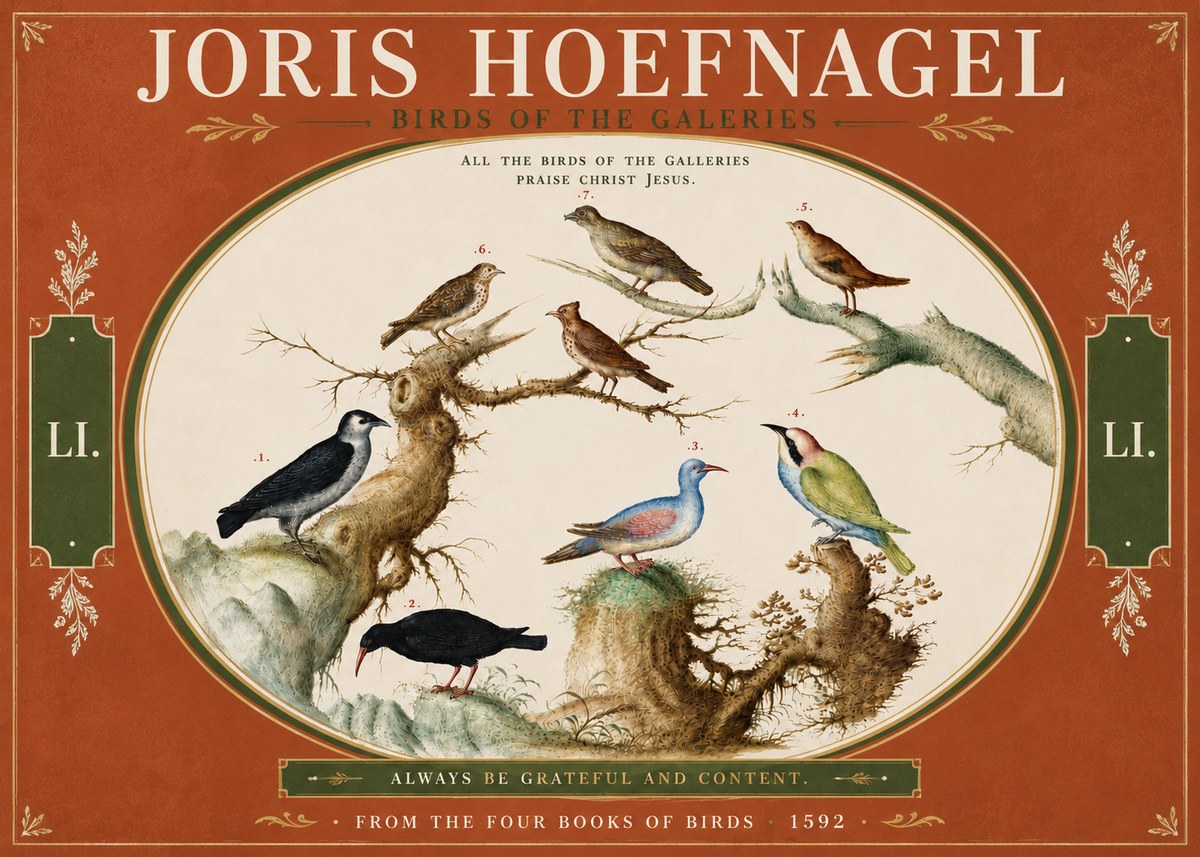Joris Hoefnagel Birds of the Galeries No4 - Plakat
