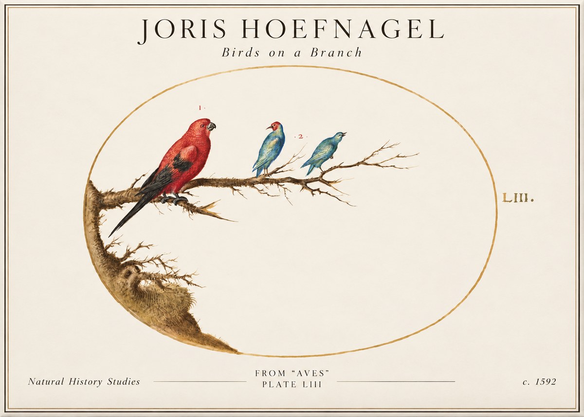 Joris Hoefnagel Birds on a Branch No2 - Plakat