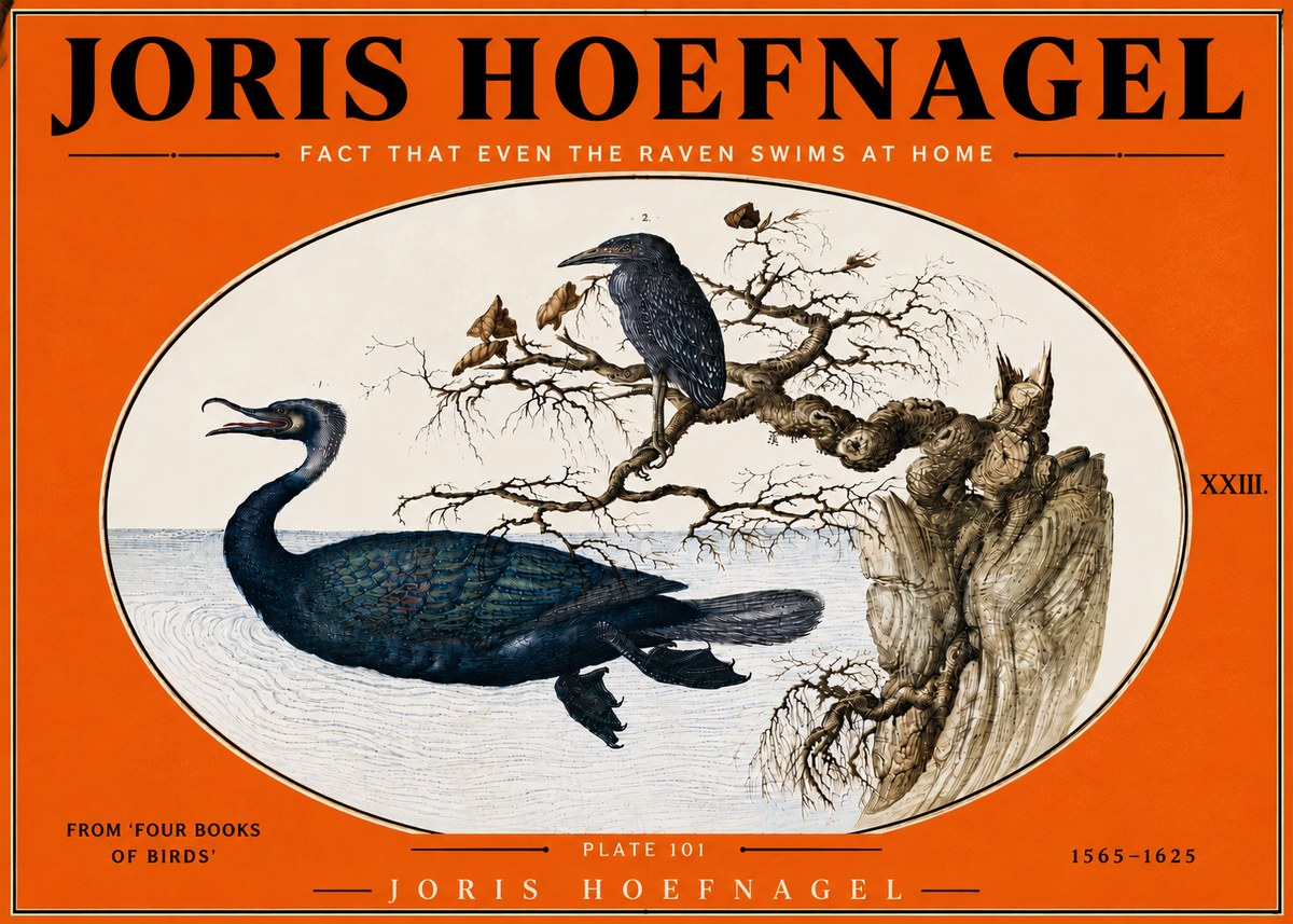 Joris Hoefnagel Fact That Even the Raven Swims at Home No6 - Plakat