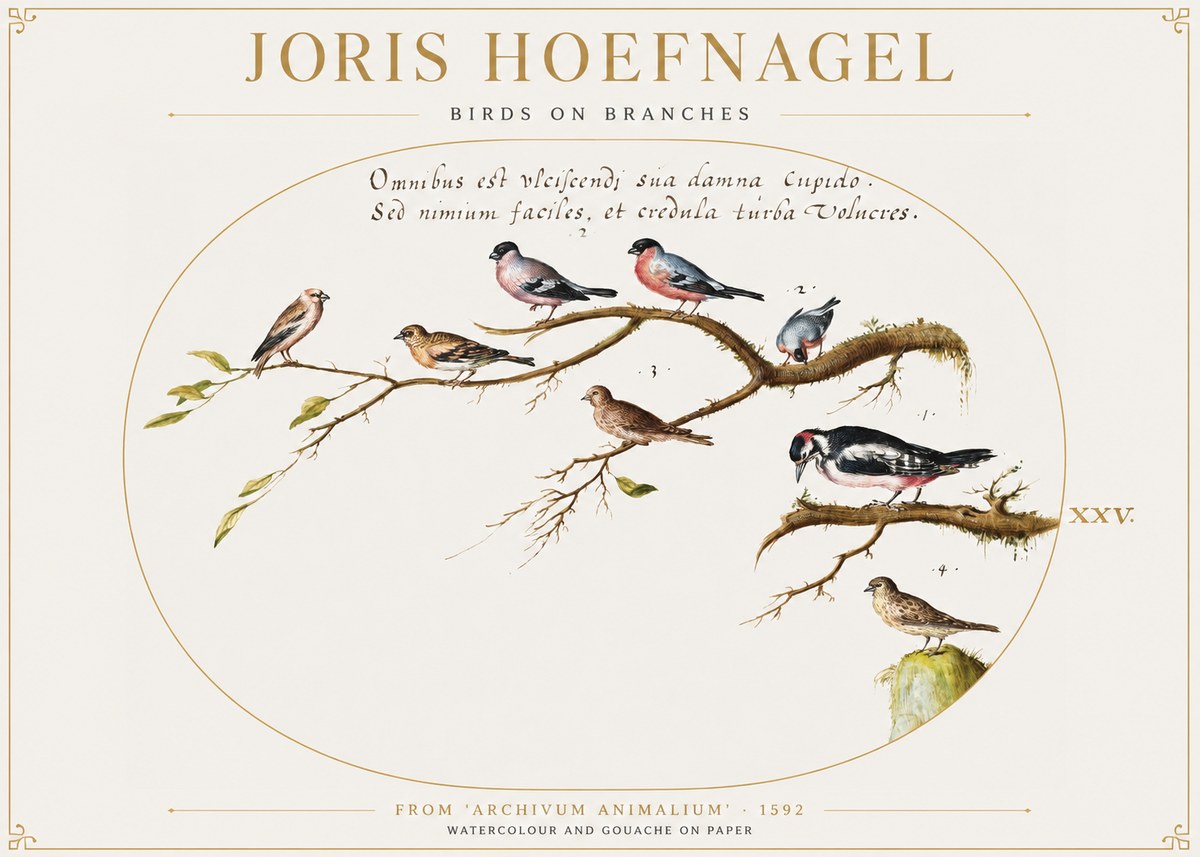 Joris Hoefnagel Birds on Branches No1 - Plakat