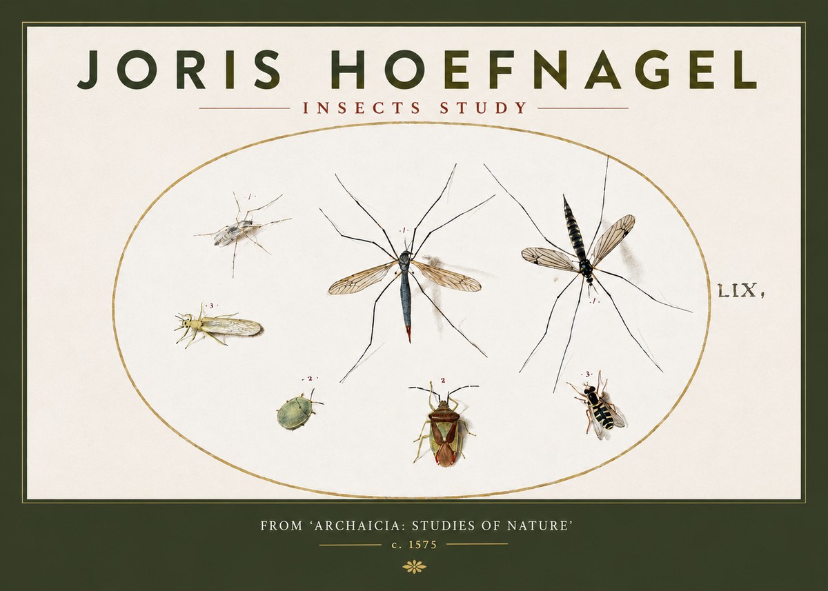 Joris Hoefnagel Insects Study I No3 - Plakat
