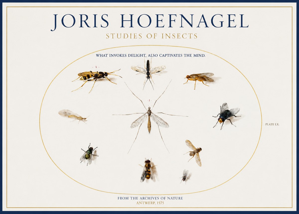 Joris Hoefnagel Studies of Insects III No1 - Plakat