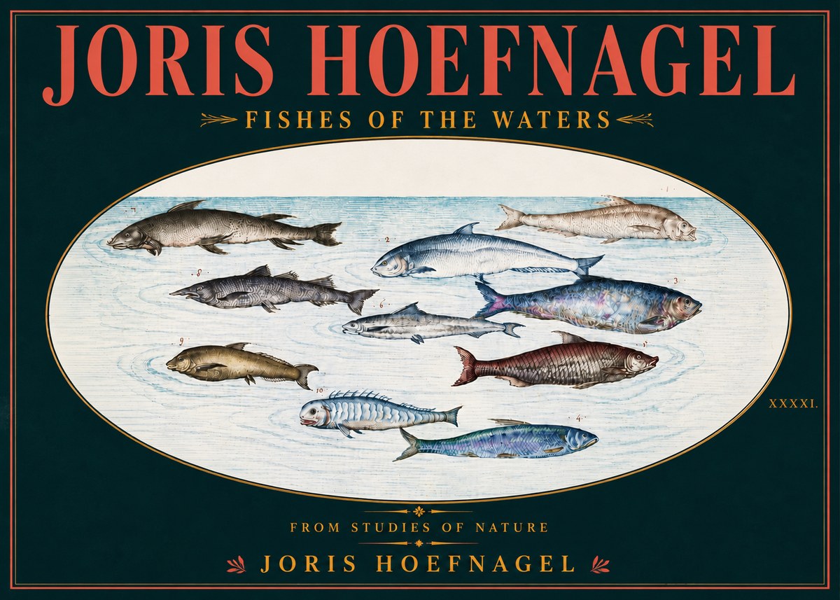 Joris Hoefnagel Fishes of the Waters II No6 - Plakat