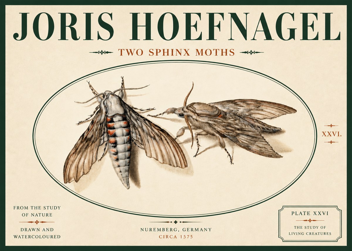Joris Hoefnagel Two Sphinx Moths No6 - Plakat