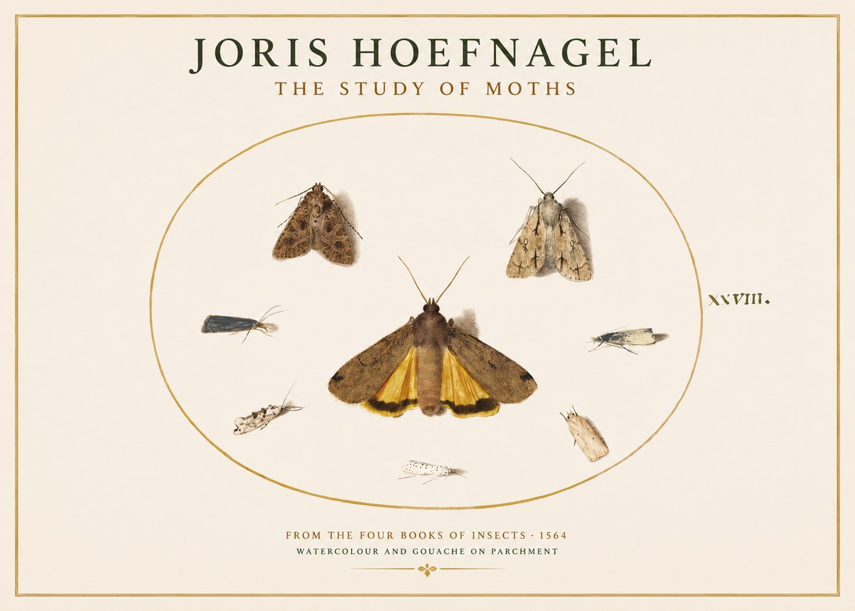 Joris Hoefnagel Study of Moths and Insects No4 - Plakat