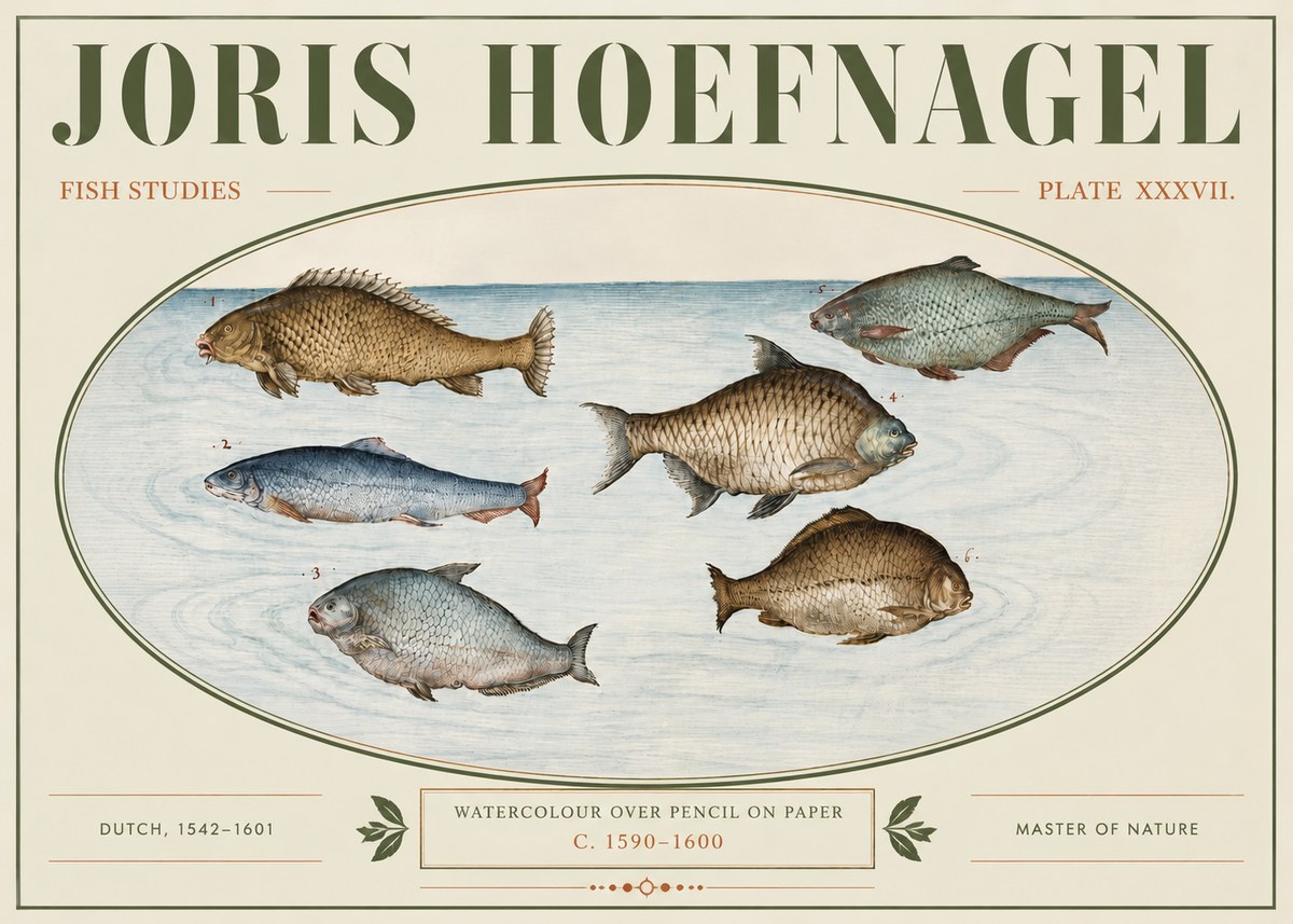 Joris Hoefnagel Six Freshwater Fish No5 - Plakat