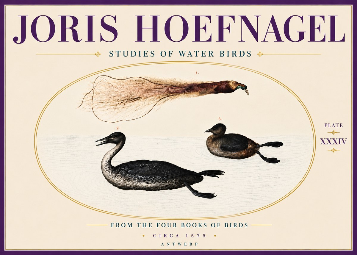 Joris Hoefnagel Studies of Water Birds No6 - Plakat