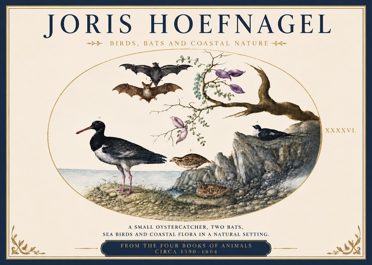 Joris Hoefnagel Birds, Bats and Coastal Nature No5 - Plakat