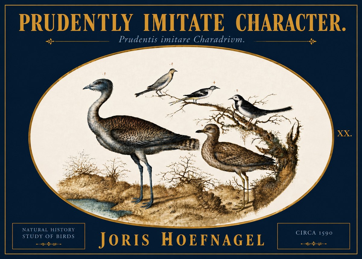 Joris Hoefnagel Prudently Imitate Character. No5 - Plakat