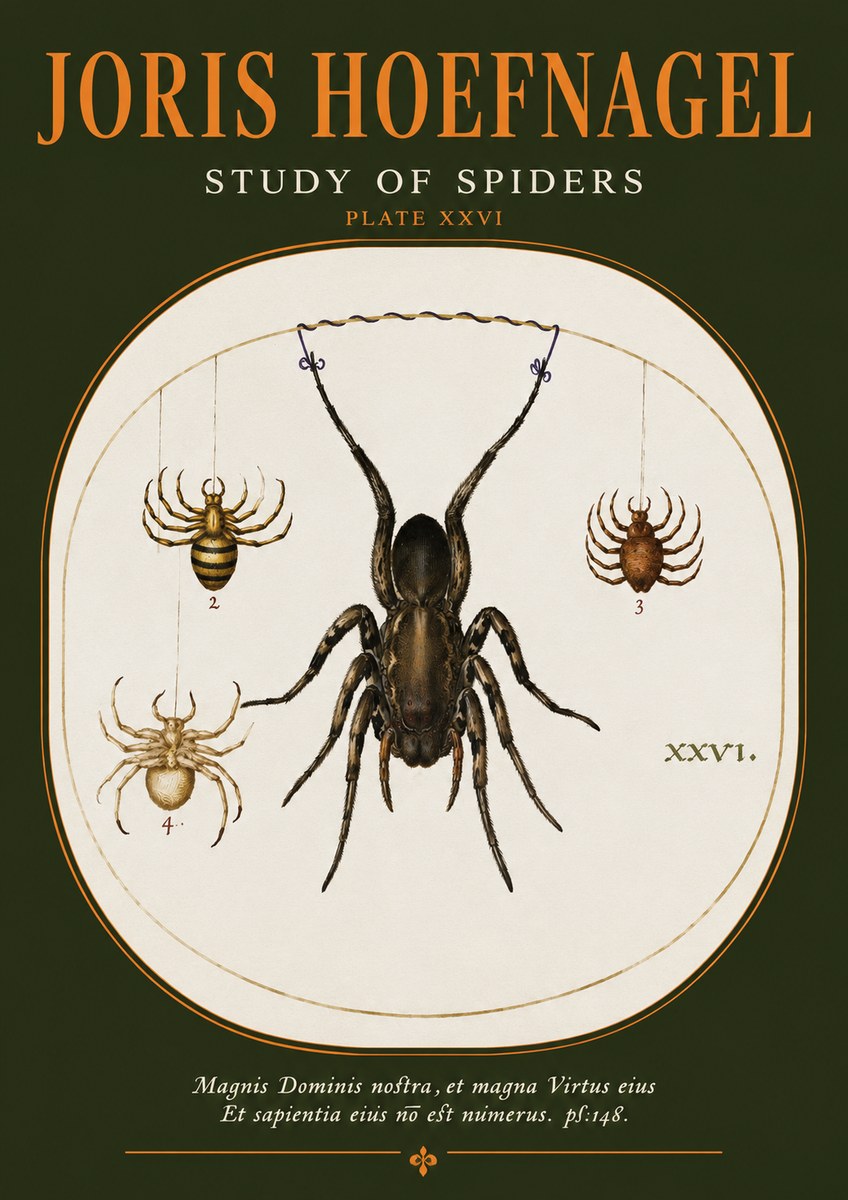 Joris Hoefnagel Study of Spiders No2 - Plakat