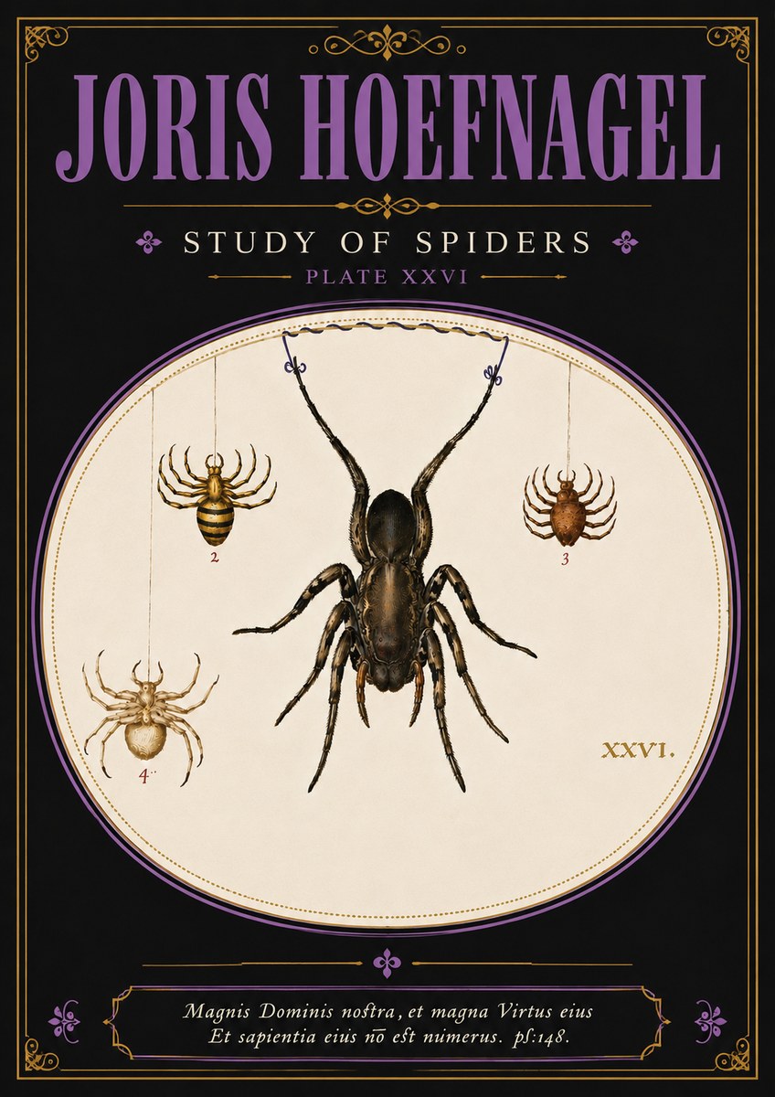Joris Hoefnagel Study of Spiders No4 - Plakat