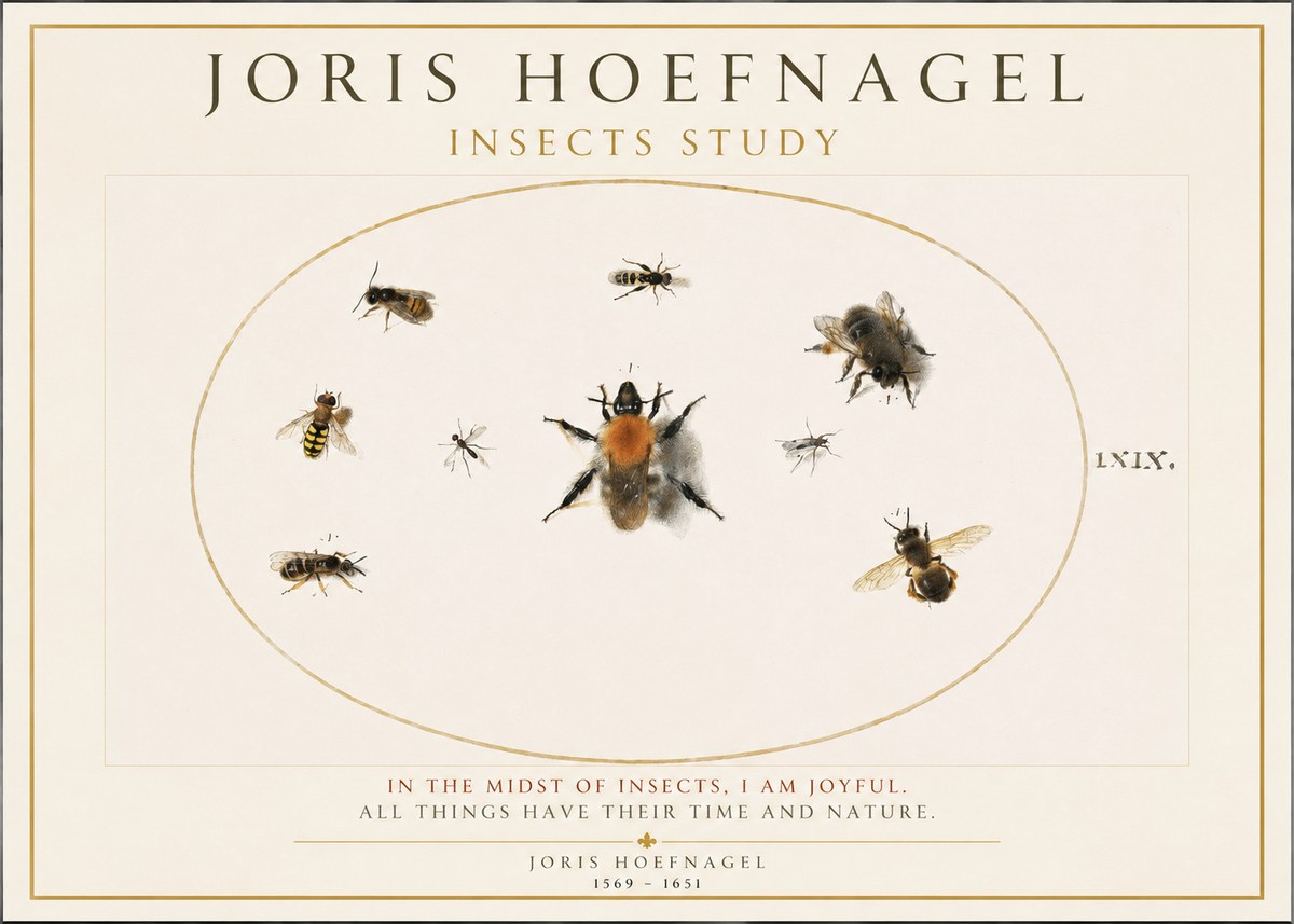 Joris Hoefnagel Insects Study II No1 - Plakat