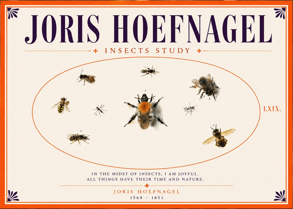 Joris Hoefnagel Insects Study II No5 - Plakat