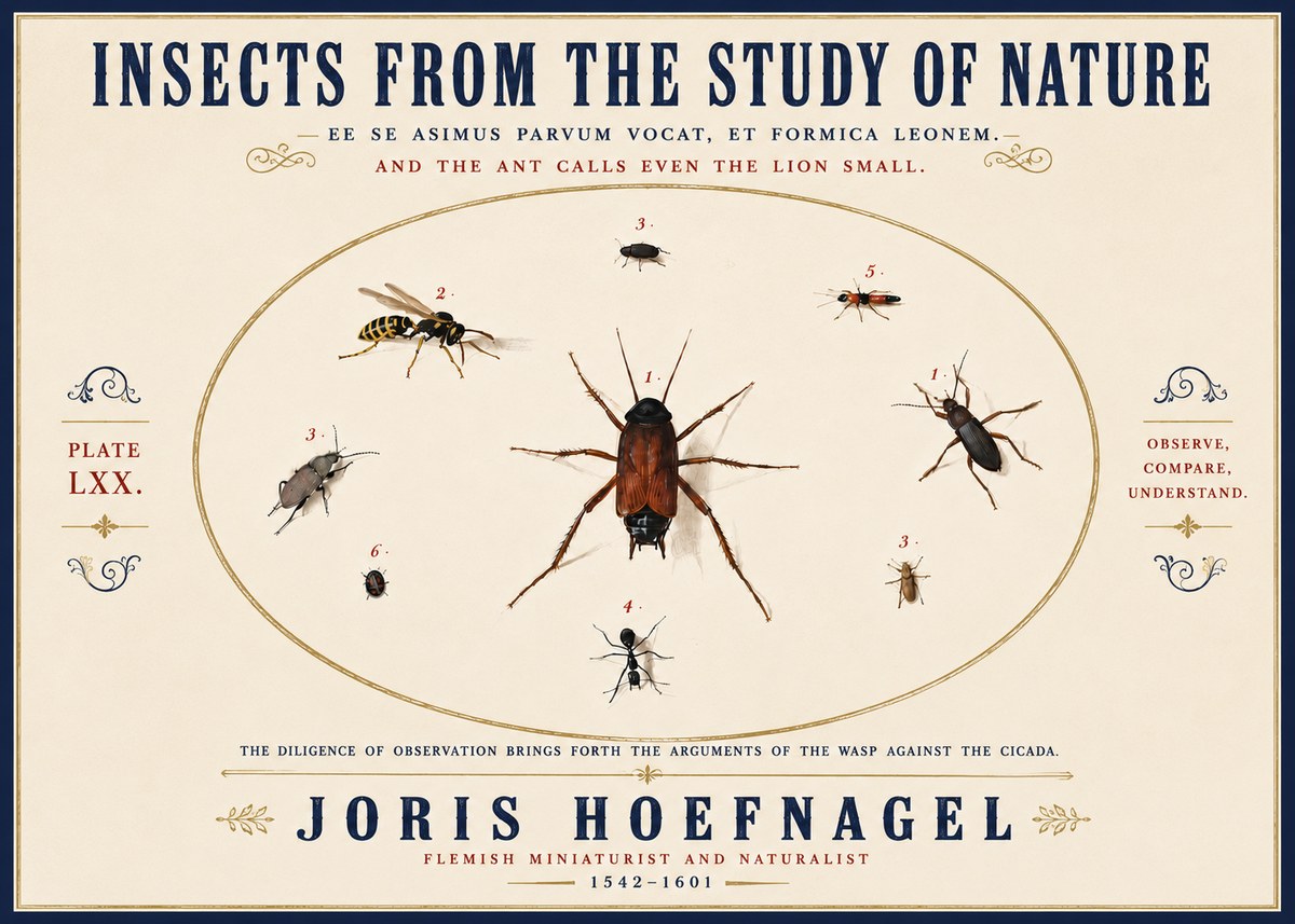 Joris Hoefnagel Insects from the Study of Nature No6 - Plakat