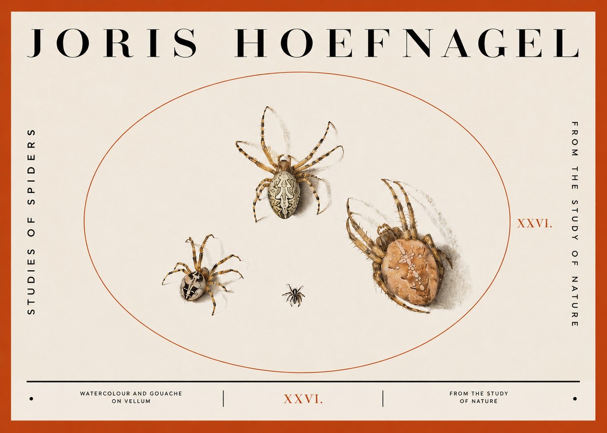 Joris Hoefnagel Studies of Spiders III No2 - Plakat