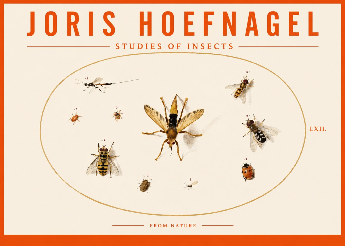 Joris Hoefnagel Studies of Insects IV No3 - Plakat
