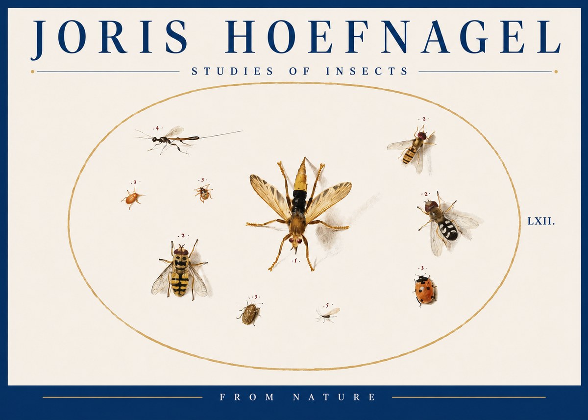 Joris Hoefnagel Studies of Insects IV No4 - Plakat