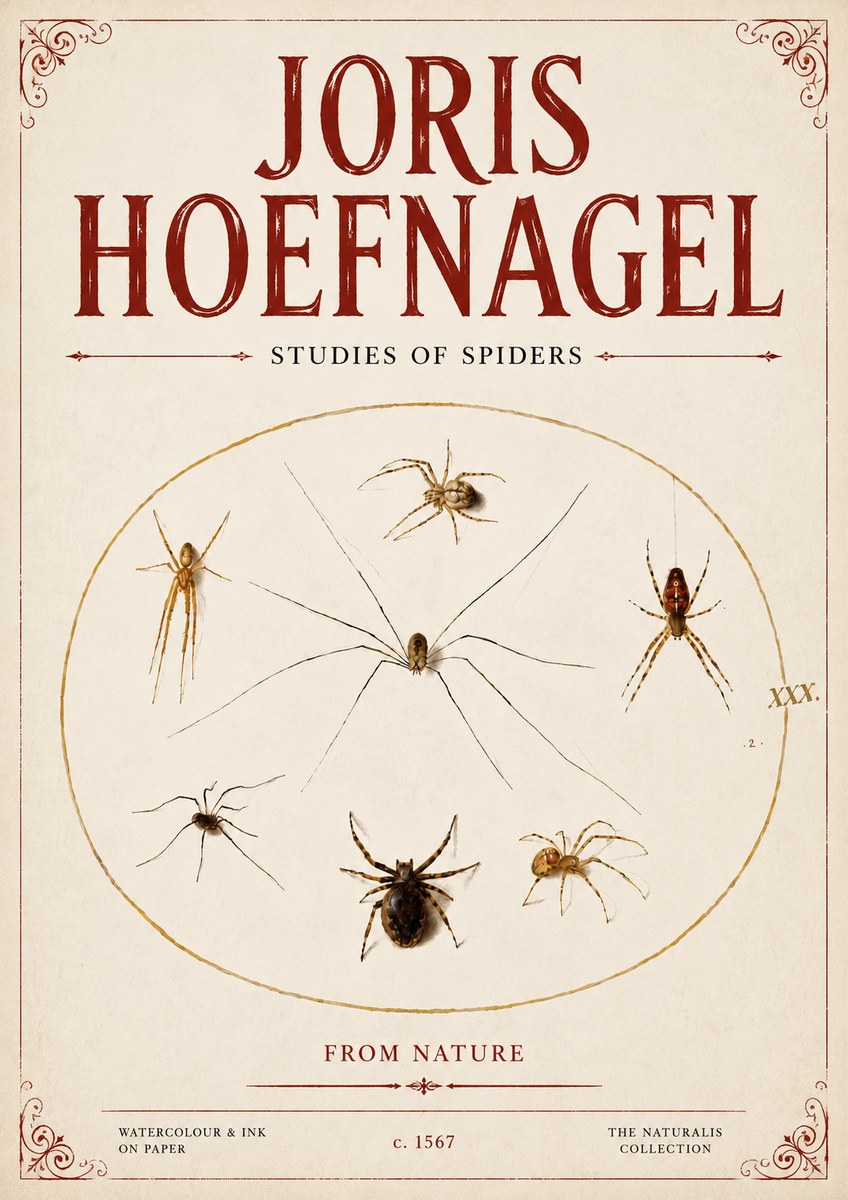 Joris Hoefnagel Studies of Spiders from Nature No6 - Plakat