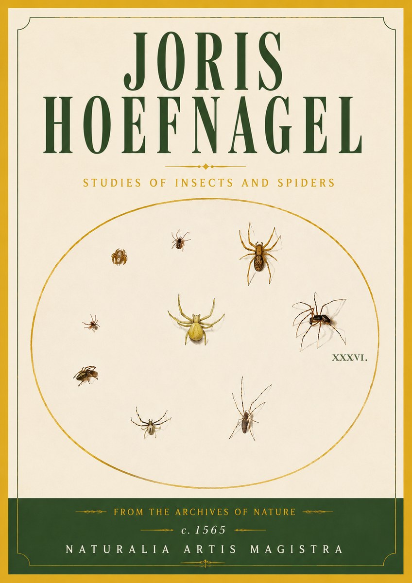 Joris Hoefnagel Studies of Insects and Spiders No6 - Plakat