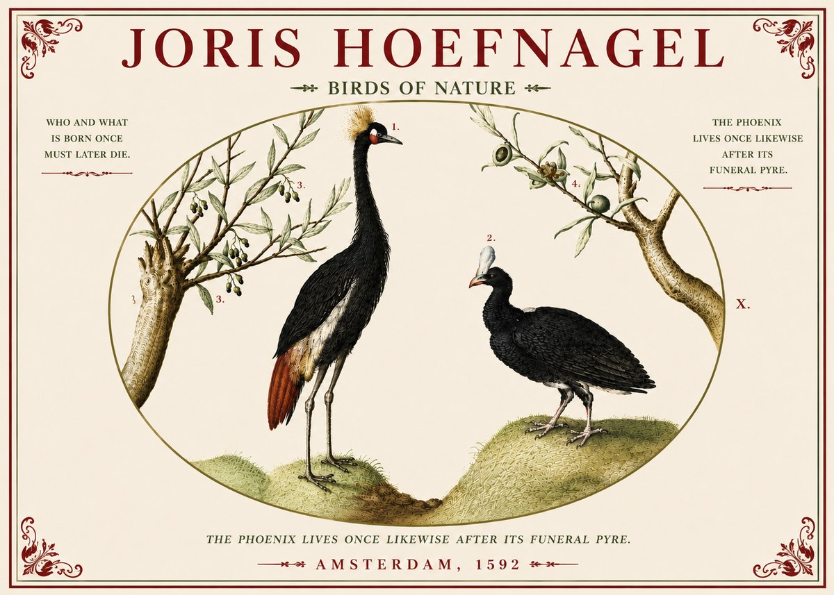Joris Hoefnagel Birds of Nature No5 - Plakat