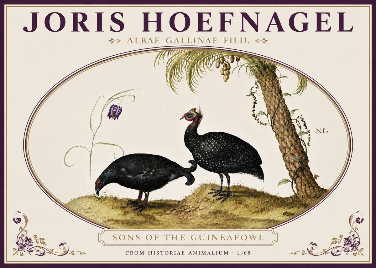 Joris Hoefnagel Albae Gallinae Filii. No4 - Plakat