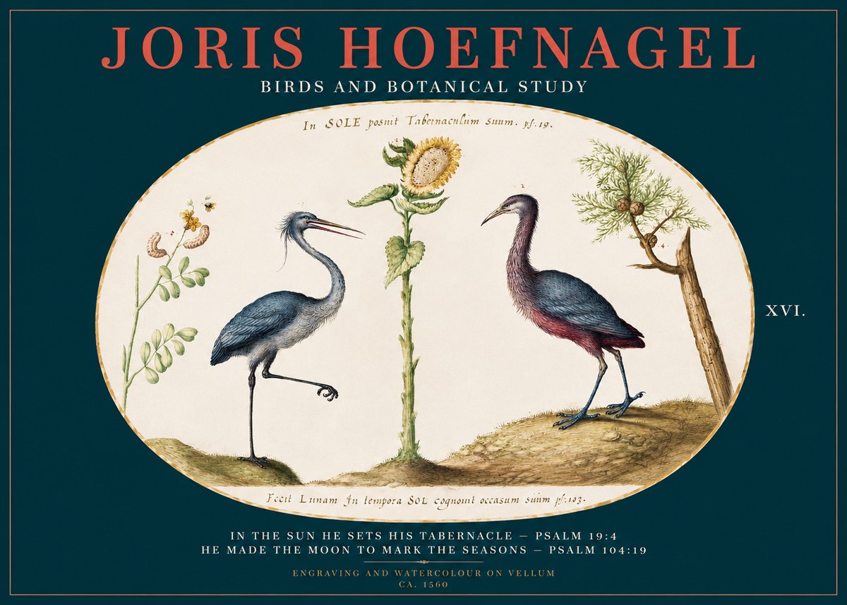 Joris Hoefnagel Birds and Plants Under the Sun No3 - Plakat